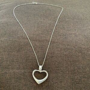 925 SILVER NECKLACE with a Heart WOMEN Size 18”